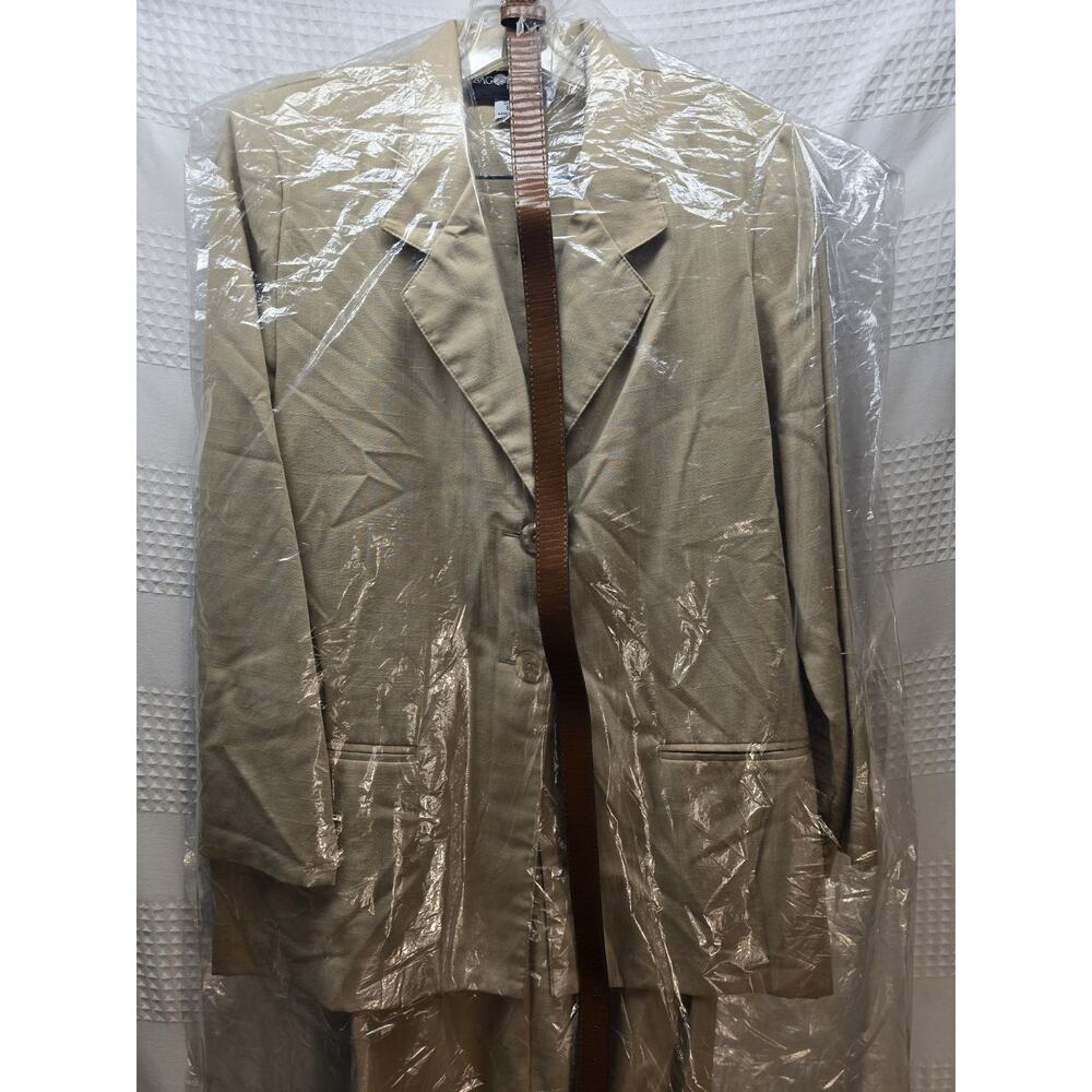 Sag Harbor Petite Size 8p Suit Blazer Pants Beige - Picture 2 of 4